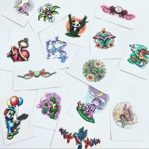 American Traditional Y2K Temporary Tattoo Bundle Early 2000s Festival Rave Party